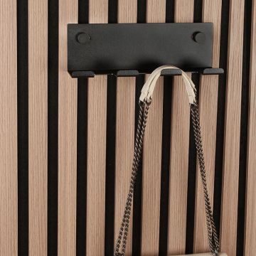 Hakenleiste mit 4 Haken 'Acoustic' Schwarz