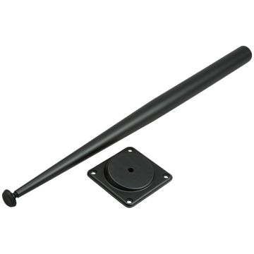 Konisches Tischbein 700 mm schwarz – 4er-Pack mit Winkelplatte