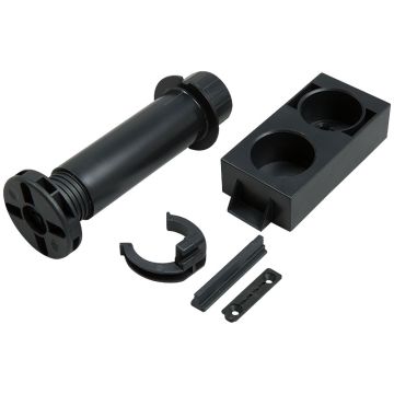 Sockelfuß – Ø50 mm, Höhe 135–170 mm, Schwarz, 4er-Pack