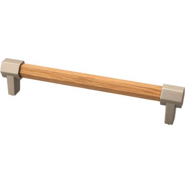 Möbelgriff 'Sense' Edelstahlfinish / Eiche Klarlackiert