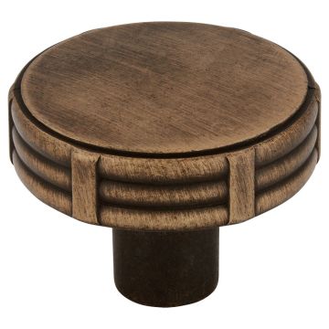 Möbelknopf 'Bamboo' Schwarz  / Messing Gebürstet