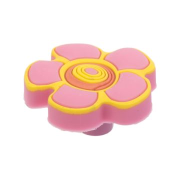 Möbelknopf "Kid Line" Blume Rosa Gelb