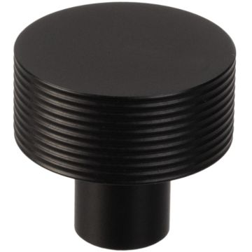 Möbelknopf 'Small Wire Slim' Schwarz Geriffelt