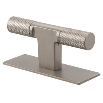 Möbelknopf 'T-Arc-Base' Edelstahlfinish Gerändelt