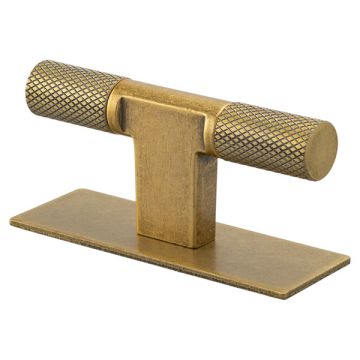 Möbelknopf 'T-Arc-Base' Vintage Gold Gerändelt