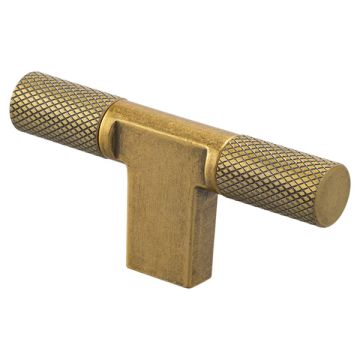 Möbelknopf 'T-Arc' Vintage Gold Gerändelt