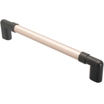 Möbelgriff 'Pipe' Edelstahlfinish / Schwarz