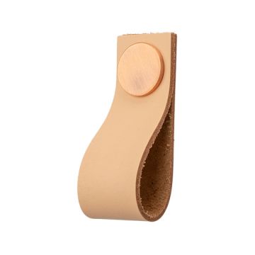 Lederschlaufen 'Plain' Beige Leder / Kupfer