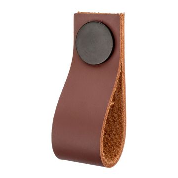 Lederschlaufen 'Plain' Braun Leder / Schwarz