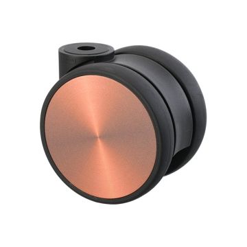 Möbelrolle 'Flat' Ø 75 Schwarz / Kupfer ohne Radfeststeller