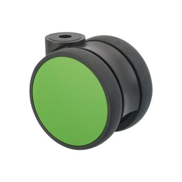 Möbelrolle 'Flat' Ø 75 Schwarz / Grün ohne Radfeststeller