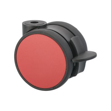 Möbelrolle 'Flat' Ø 75 Schwarz / Rot mit Radfeststeller