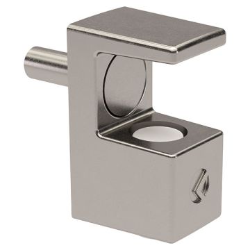 Glasbodenträger 'Grace' für 5-6 mm Glas,  Nickel,  Ø3 mm Zapfen
