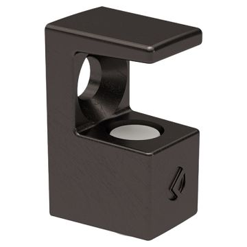 Glasbodenträger 'Grace' für 5-6 mm Glas,  Schwarz Nickel,  mit Schraubloch