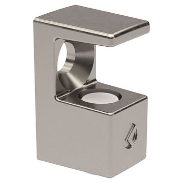 Glasbodenträger 'Grace' für 5-6 mm Glas,  Nickel,  mit Schraubloch