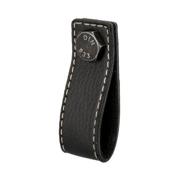 Lederschlaufen 'Din' Schwarz Leder / Eisen