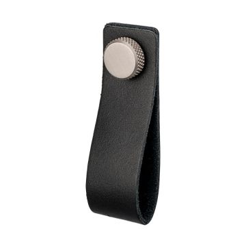 Lederschlaufen 'Arc' Schwarz Leder / Edelstahlfinish
