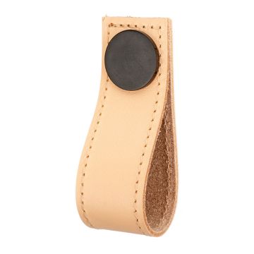 Lederschlaufen 'Stitch' Beige Leder / Schwarz