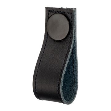 Lederschlaufen 'Stitch' Schwarz Leder / Schwarz