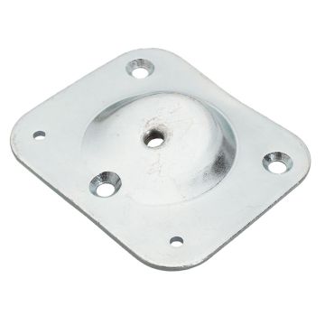 M8 Montageplatte 95x80 mm 15° Zink 3 Löcher Ø4,5 mm