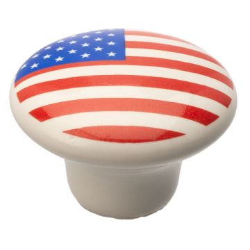Möbelknopf 'USA' Porzellan Weiß