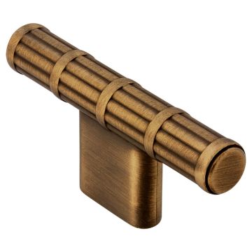 T-Knopf 'Bamboo' Schwarz  / Messing Gebürstet