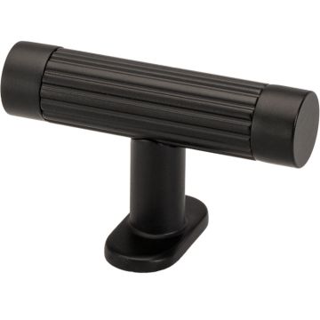 T-Knopf 'Fluted' Schwarz Geriffelt