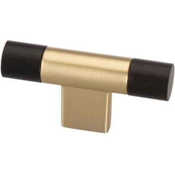 T-Knopf 'Round' Gebürstetes Gold / Ahorn Schwarz