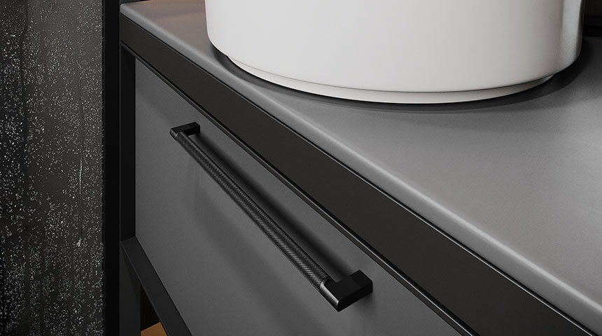 Serie Arc schwarze Haken und Griffe im industriellen Stil
