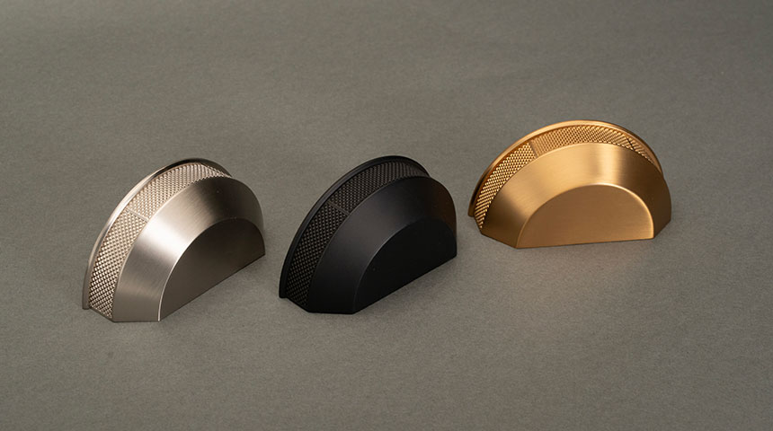 Kilo Muschelgriff mit gerändelter Metalloberfläche für Küche und Möbel