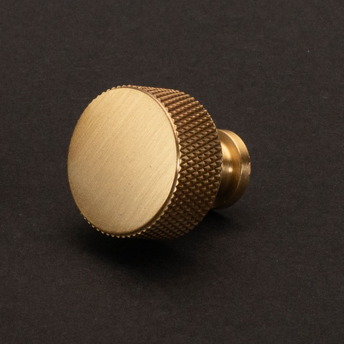 Cabinet Knob Remy Brushed Brass Knurled