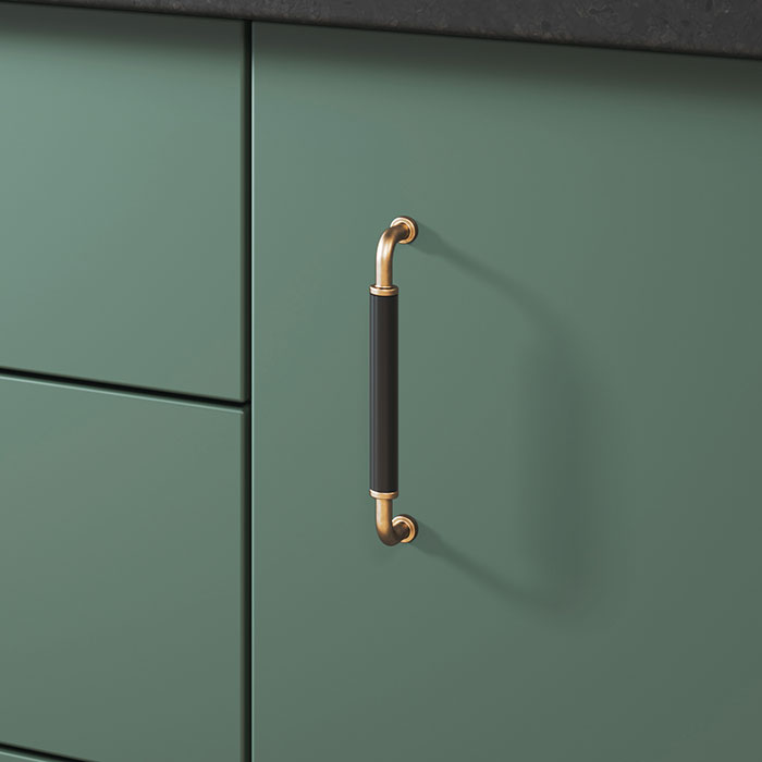 D Handle Club Brushed Brass Green